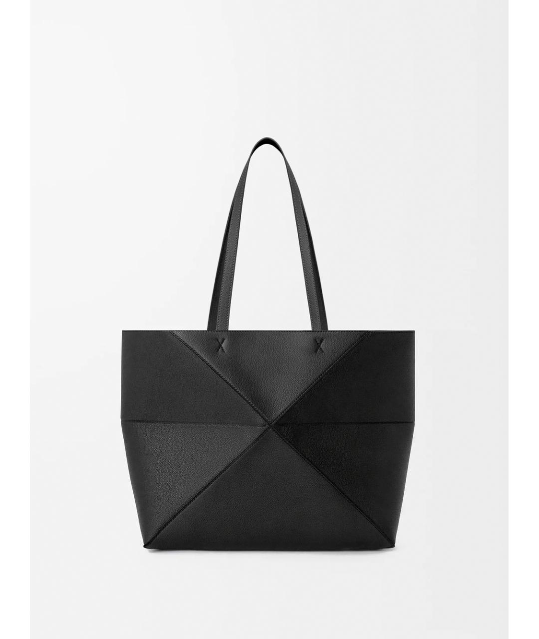 LOEWE Черная кожаная сумка тоут, фото 2