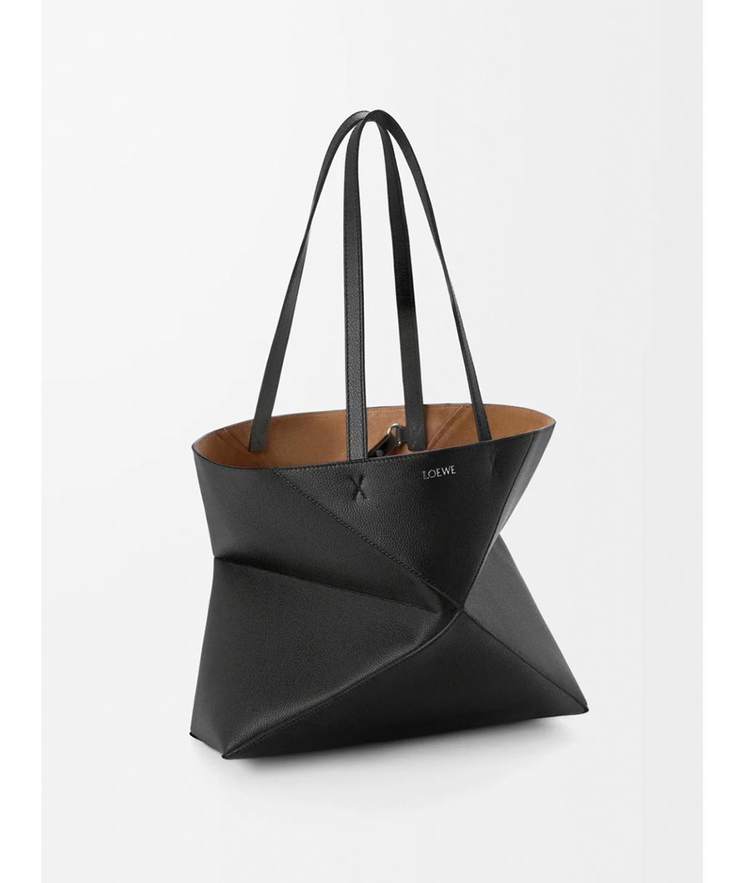 LOEWE Черная кожаная сумка тоут, фото 3