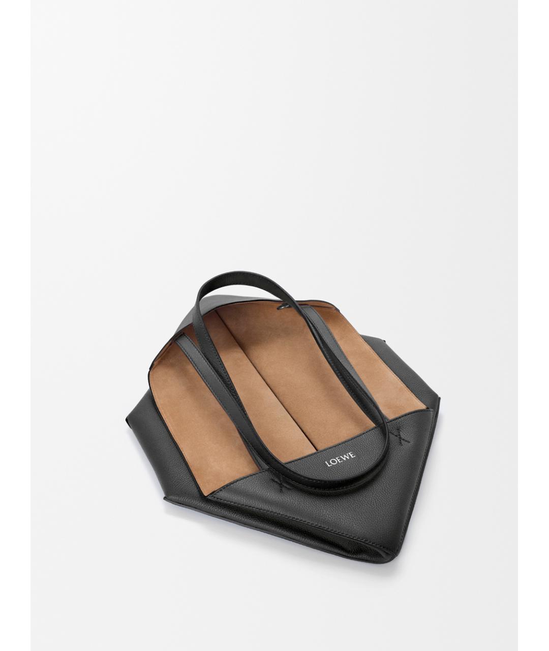 LOEWE Черная кожаная сумка тоут, фото 6