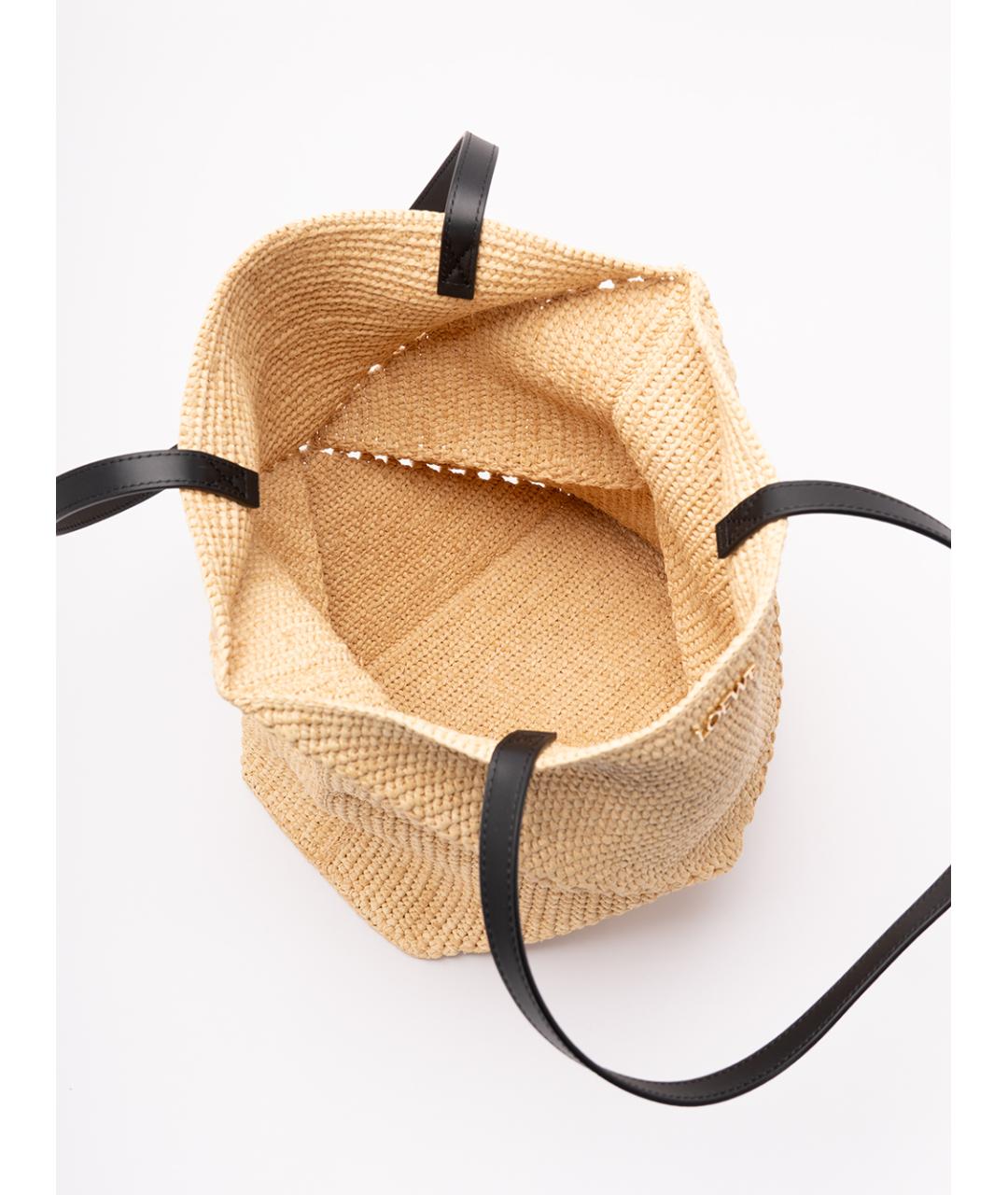 LOEWE Бежевая пелетеная сумка тоут, фото 6