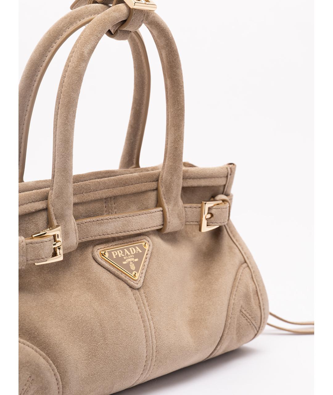 PRADA Бежевая кожаная сумка тоут, фото 4