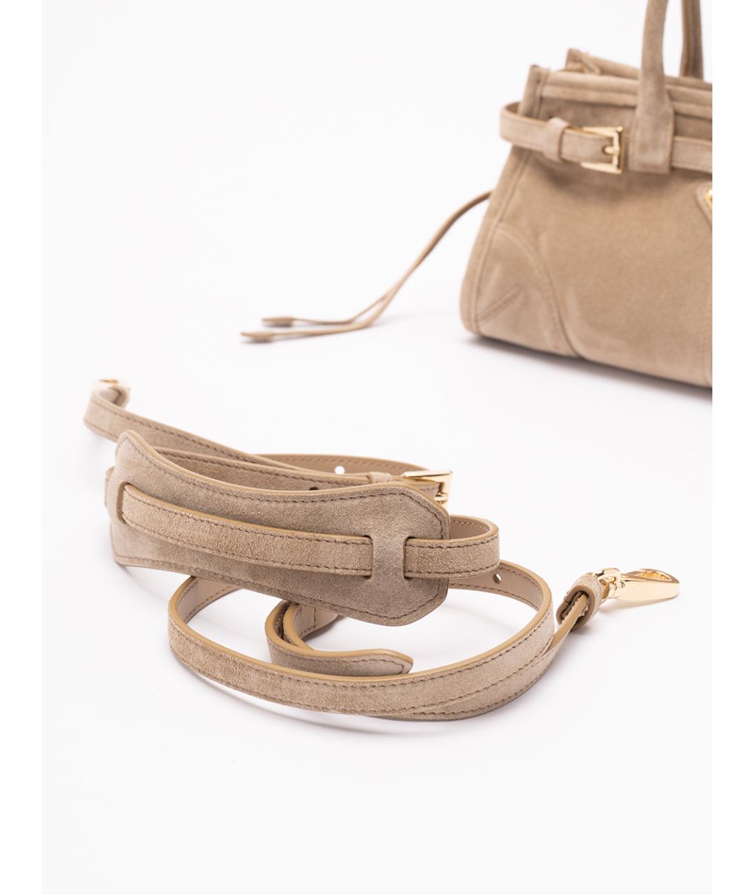 PRADA Бежевая кожаная сумка тоут, фото 5