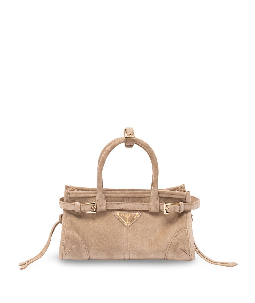 PRADA Бежевая кожаная сумка тоут, фото 1