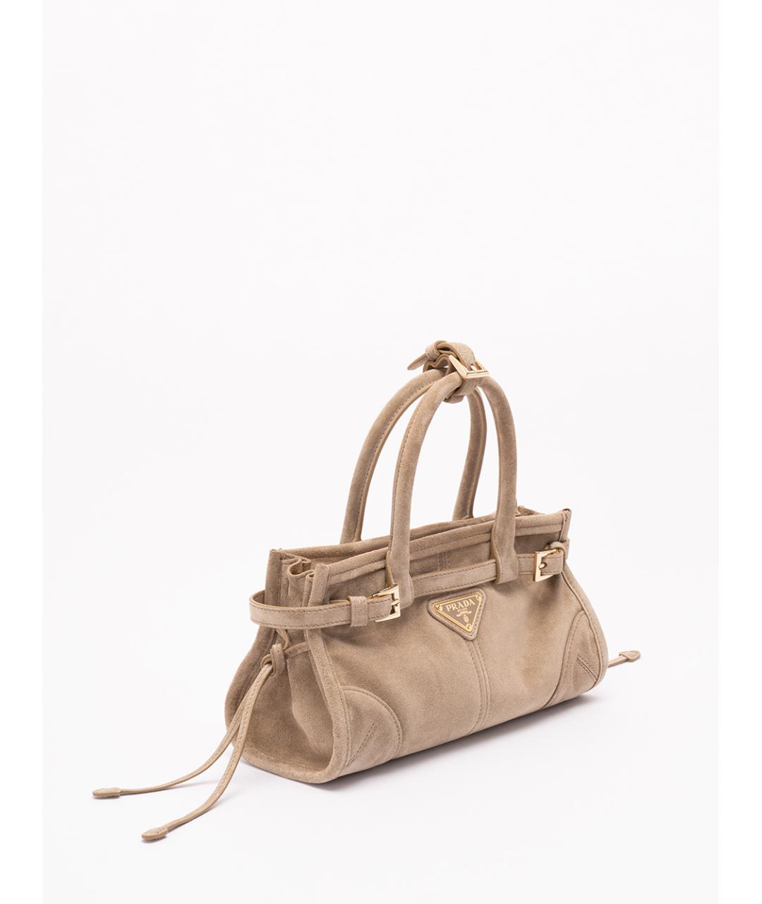 PRADA Бежевая кожаная сумка тоут, фото 3