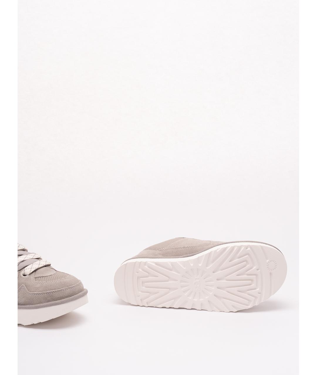 UGG AUSTRALIA Бежевые замшевые низкие кроссовки / кеды, фото 4