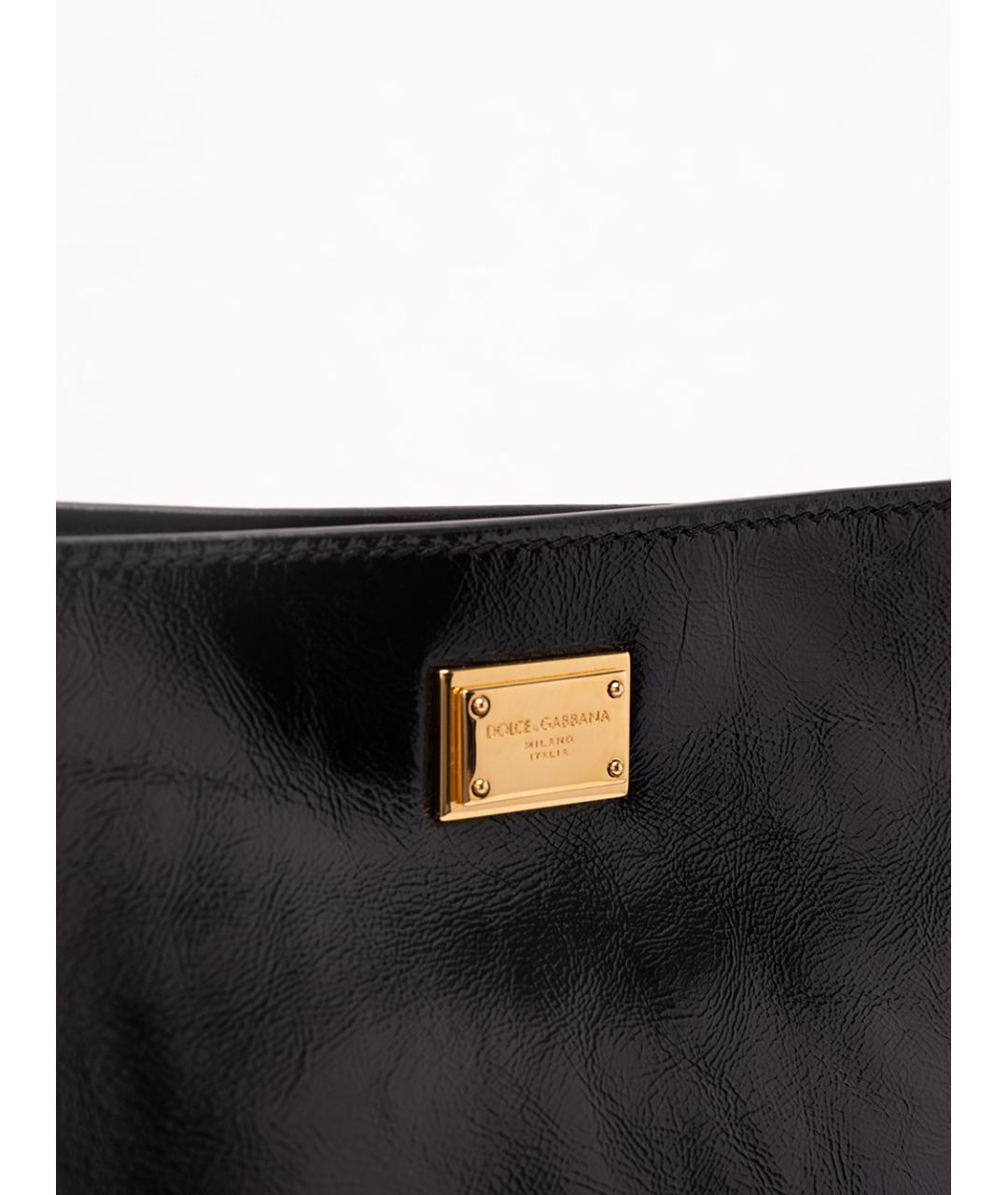 DOLCE&GABBANA Черная кожаная сумка через плечо, фото 6