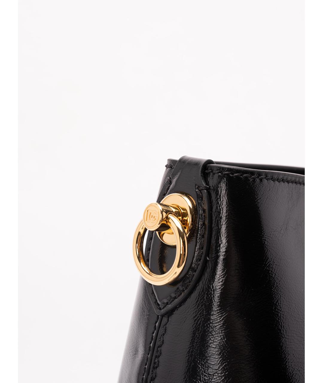 DOLCE&GABBANA Черная кожаная сумка через плечо, фото 5