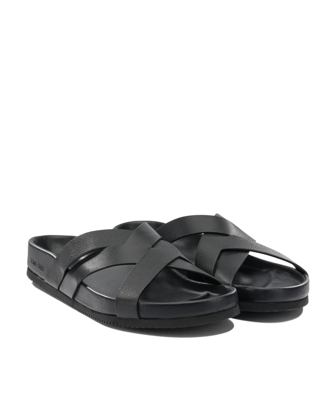 TOM FORD Черные кожаные сандалии, фото 2