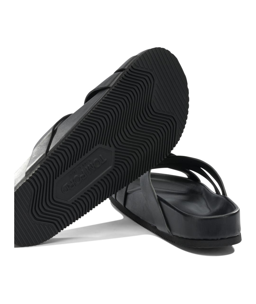 TOM FORD Черные кожаные сандалии, фото 5