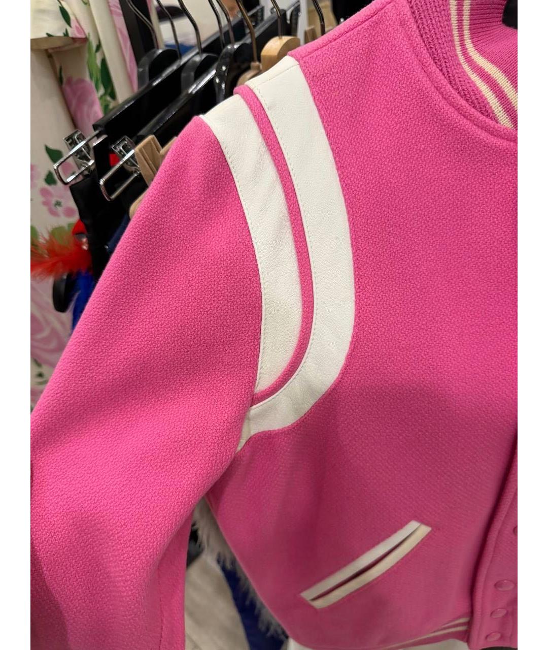 SAINT LAURENT Розовый шерстяной жакет/пиджак, фото 4