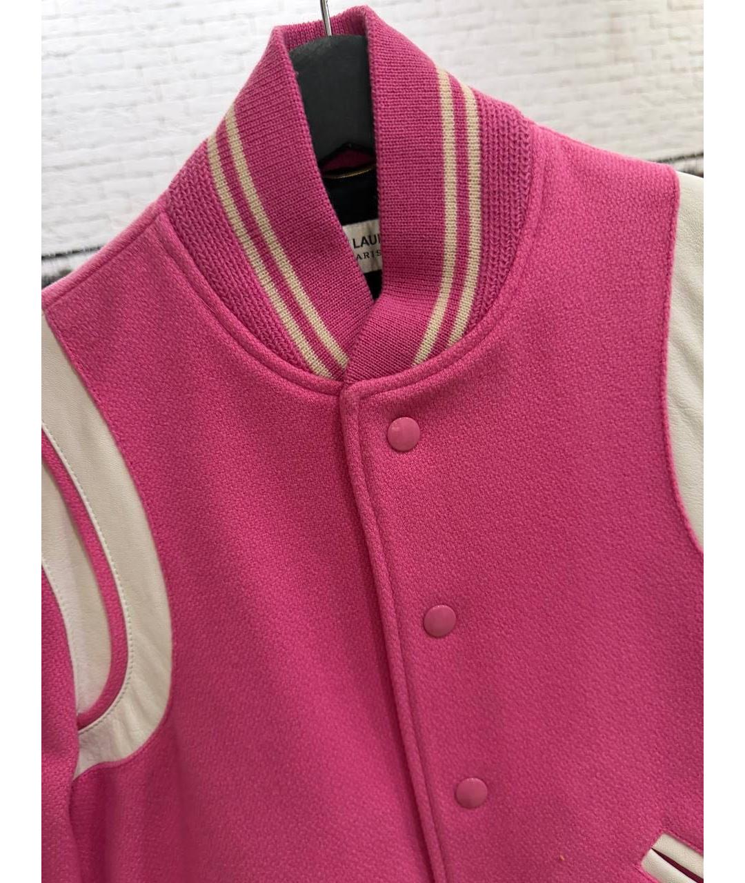 SAINT LAURENT Розовый шерстяной жакет/пиджак, фото 3