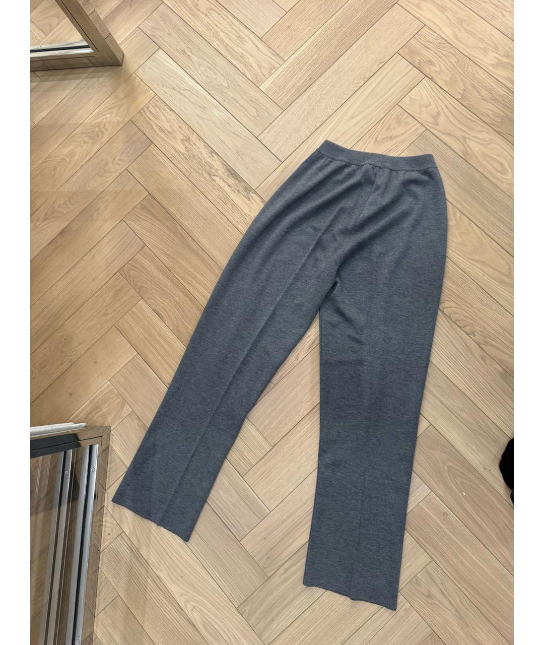 LORO PIANA Антрацитовые кашемировые прямые брюки, фото 2