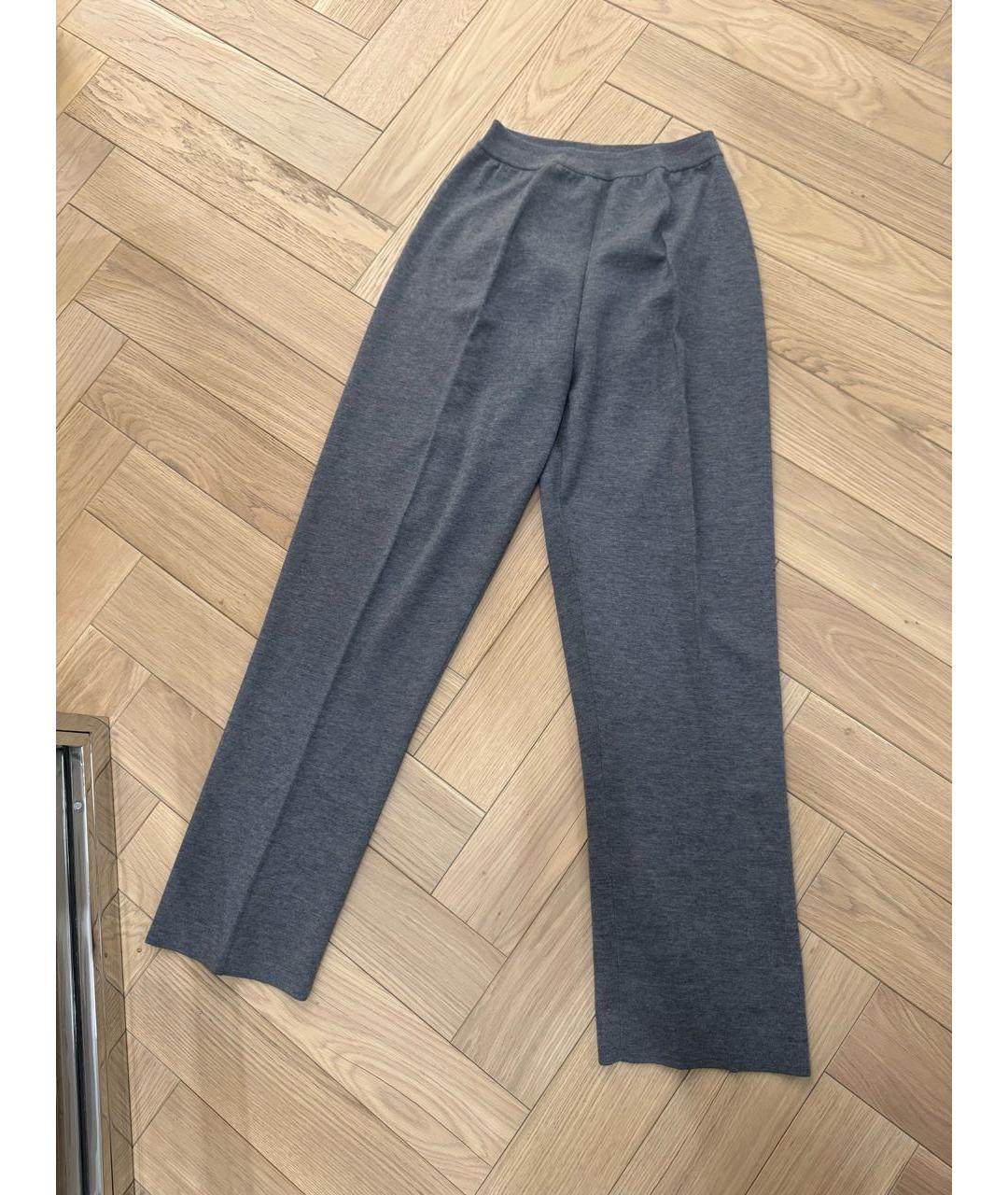 LORO PIANA Антрацитовые кашемировые прямые брюки, фото 5