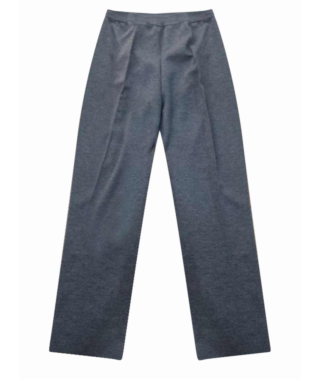 LORO PIANA Антрацитовые кашемировые прямые брюки, фото 1