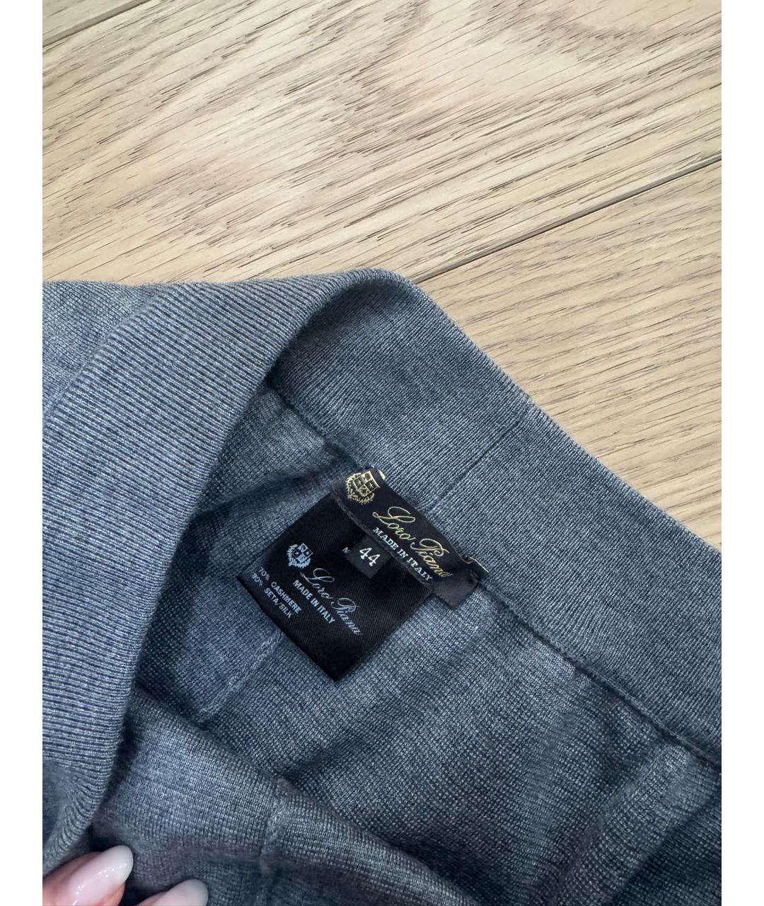 LORO PIANA Антрацитовые кашемировые прямые брюки, фото 3