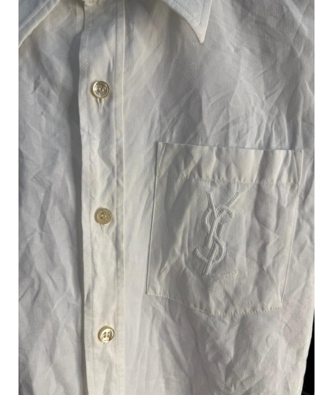 SAINT LAURENT Белая льняная рубашка, фото 2