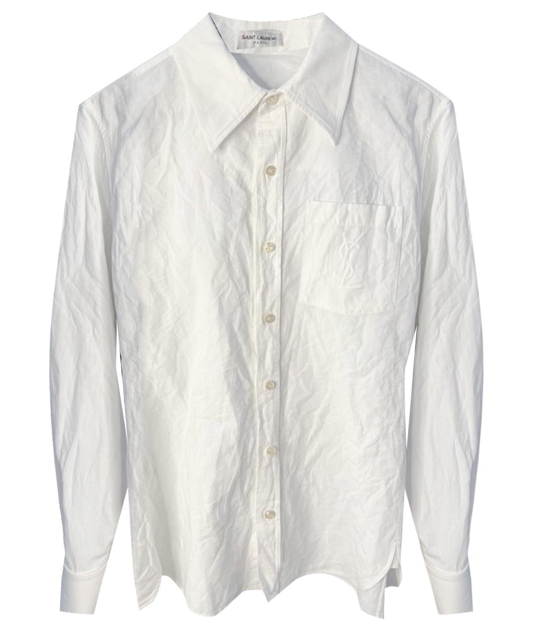 SAINT LAURENT Белая льняная рубашка, фото 1