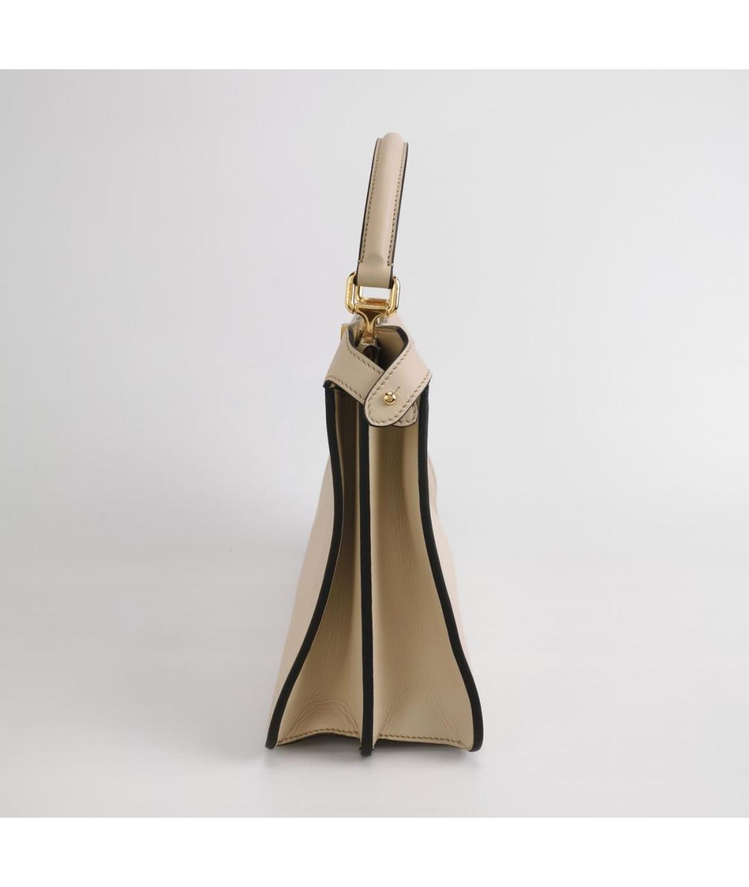 FENDI Бежевая кожаная сумка через плечо, фото 7