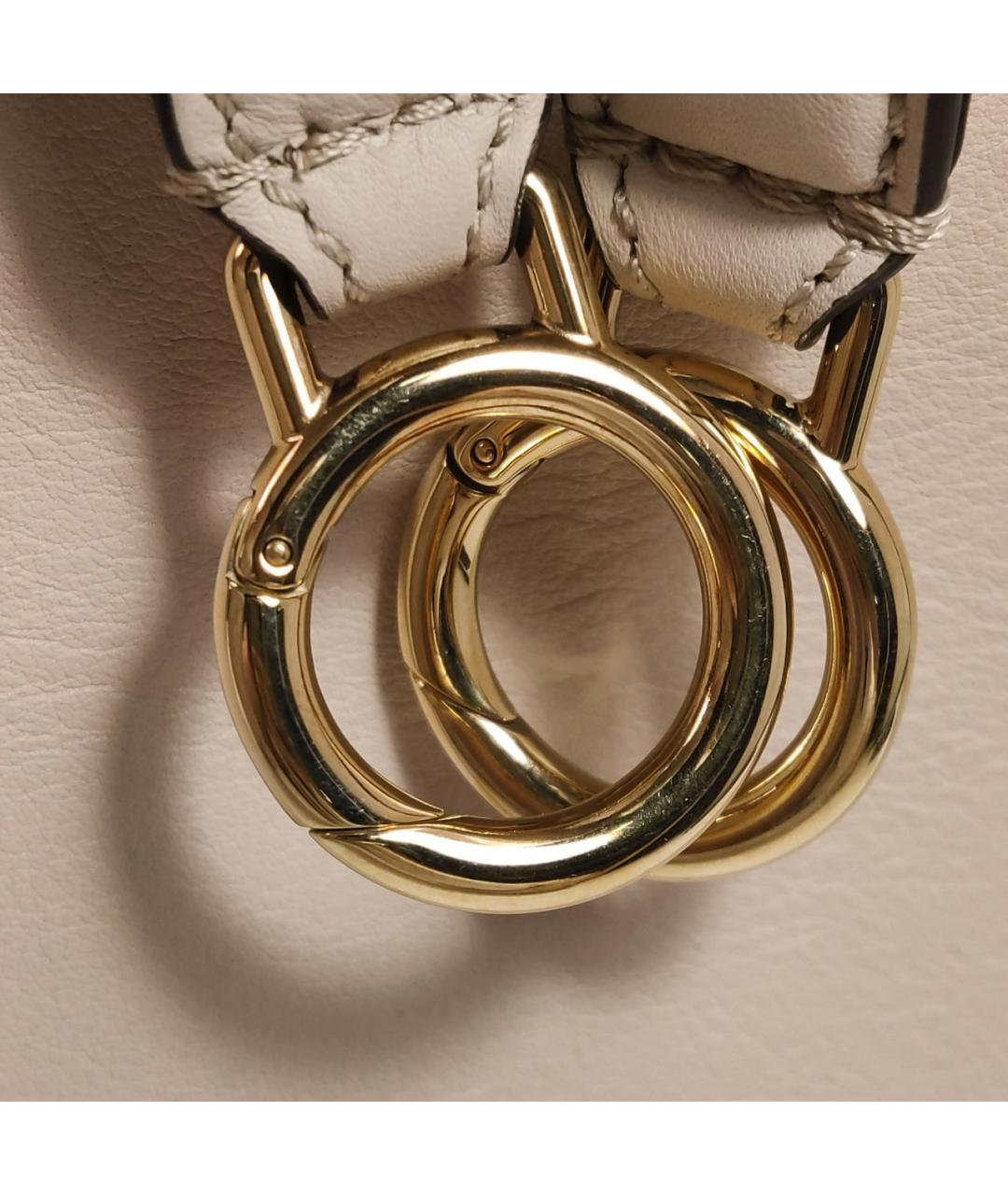 FENDI Бежевая кожаная сумка через плечо, фото 4