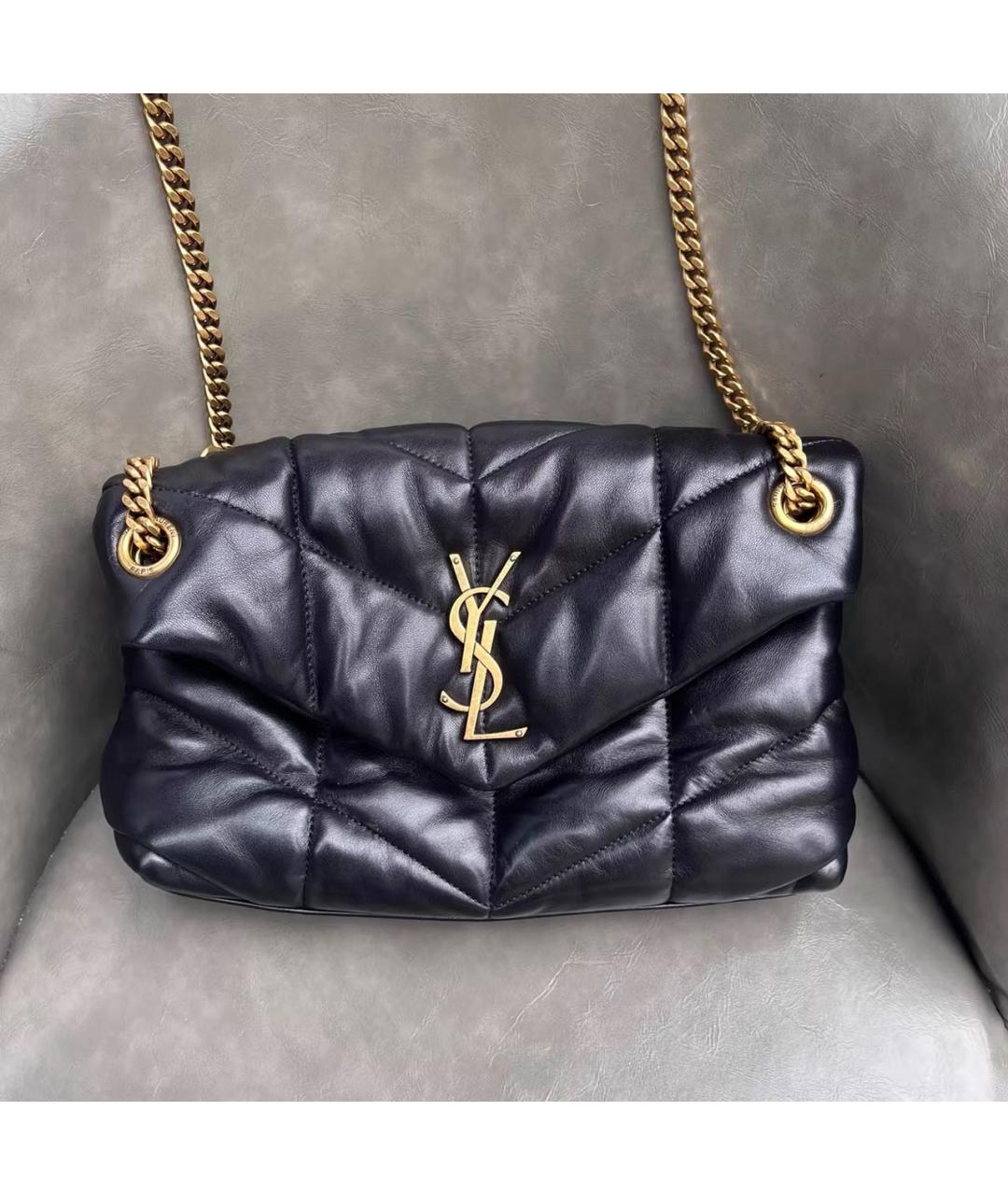 SAINT LAURENT Черная кожаная сумка через плечо, фото 9