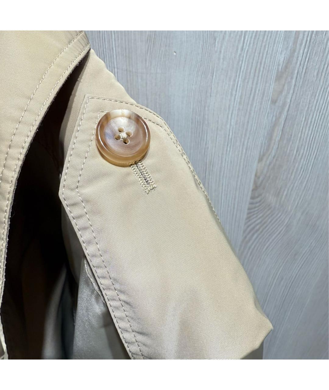 RALPH LAUREN PURPLE LABEL Бежевый полиэстеровый тренч/плащ, фото 4