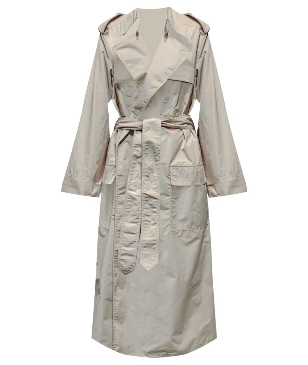 RALPH LAUREN PURPLE LABEL Бежевый полиэстеровый тренч/плащ, фото 1