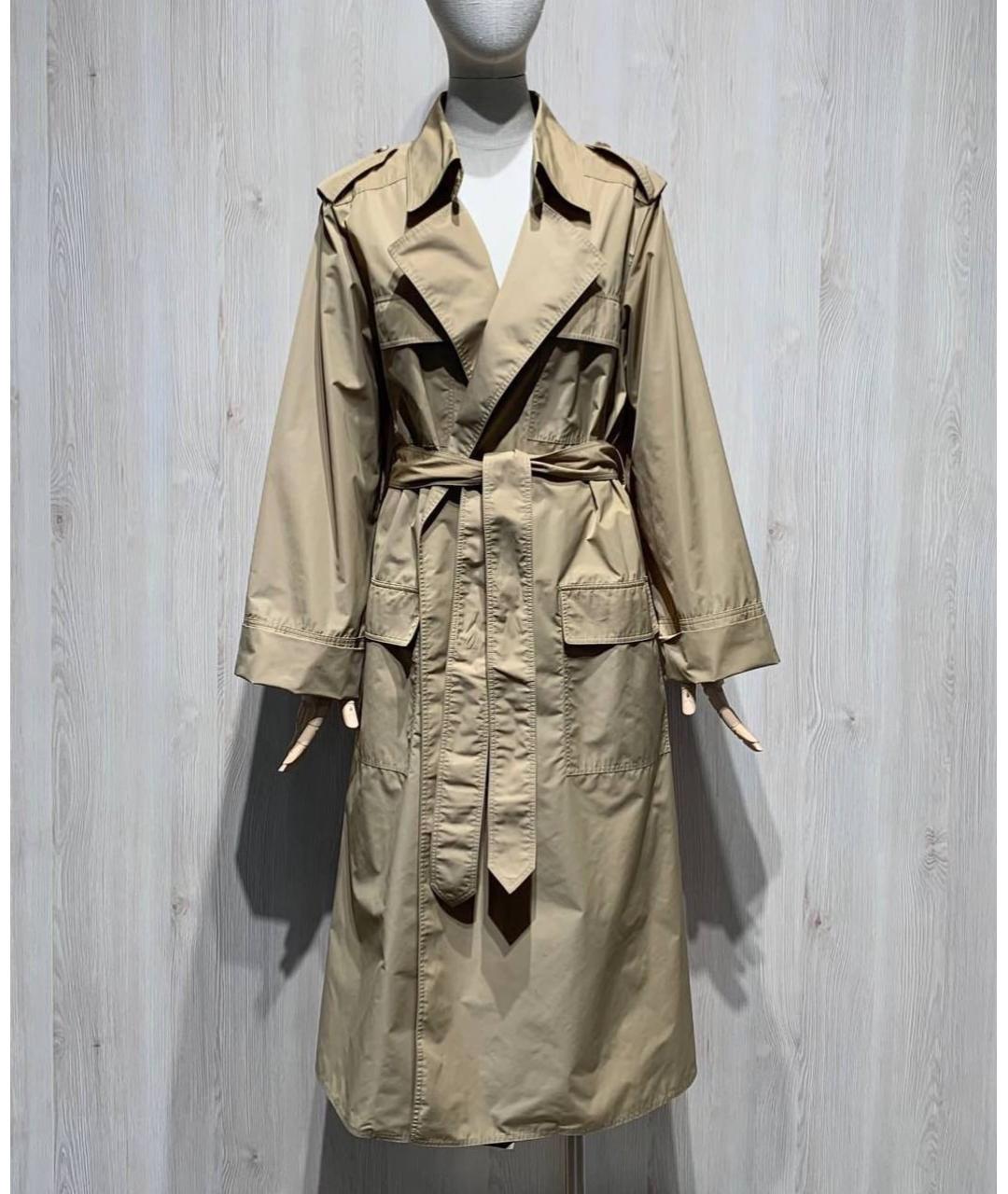 RALPH LAUREN PURPLE LABEL Бежевый полиэстеровый тренч/плащ, фото 8