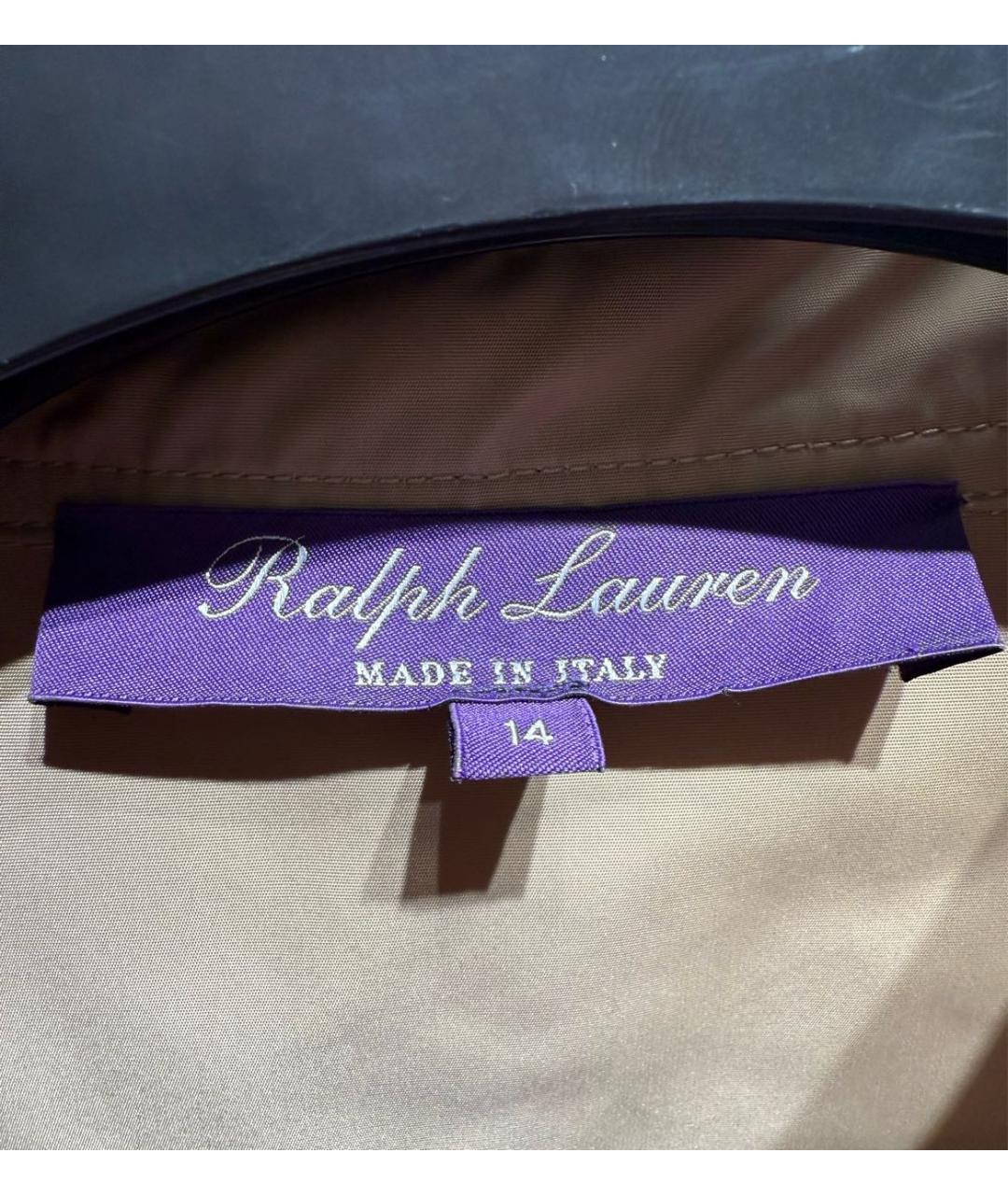 RALPH LAUREN PURPLE LABEL Бежевый полиэстеровый тренч/плащ, фото 5