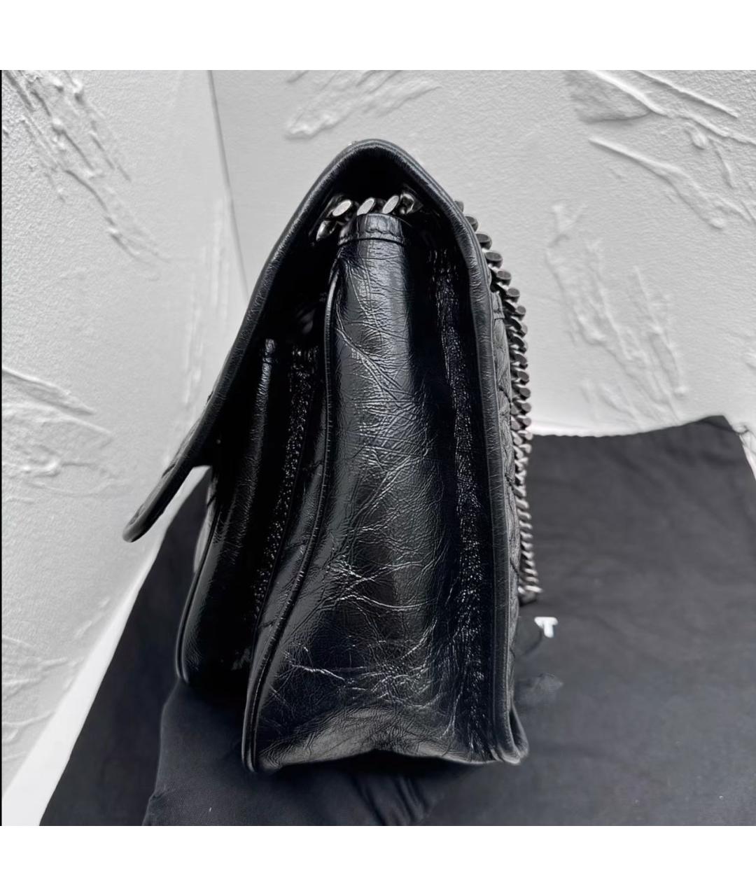 SAINT LAURENT Черная кожаная сумка через плечо, фото 4