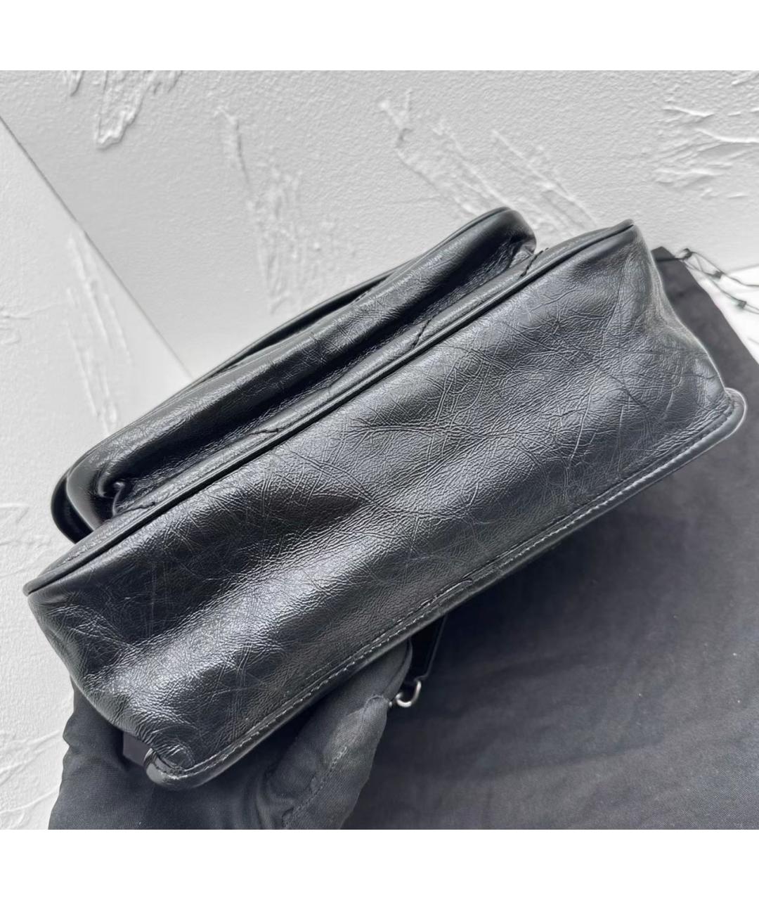 SAINT LAURENT Черная кожаная сумка через плечо, фото 6