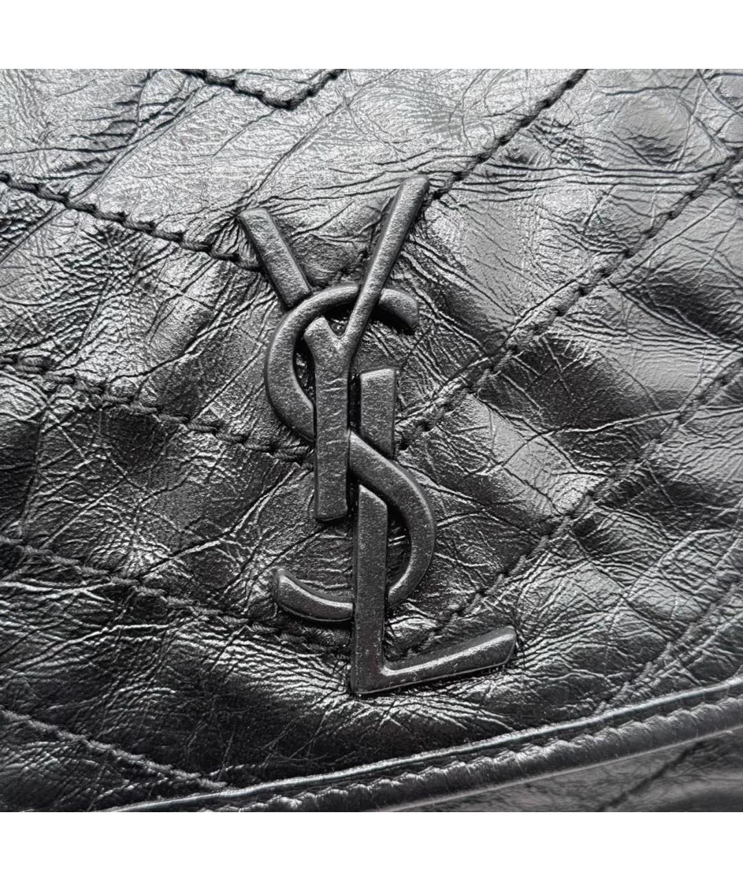 SAINT LAURENT Черная кожаная сумка через плечо, фото 5