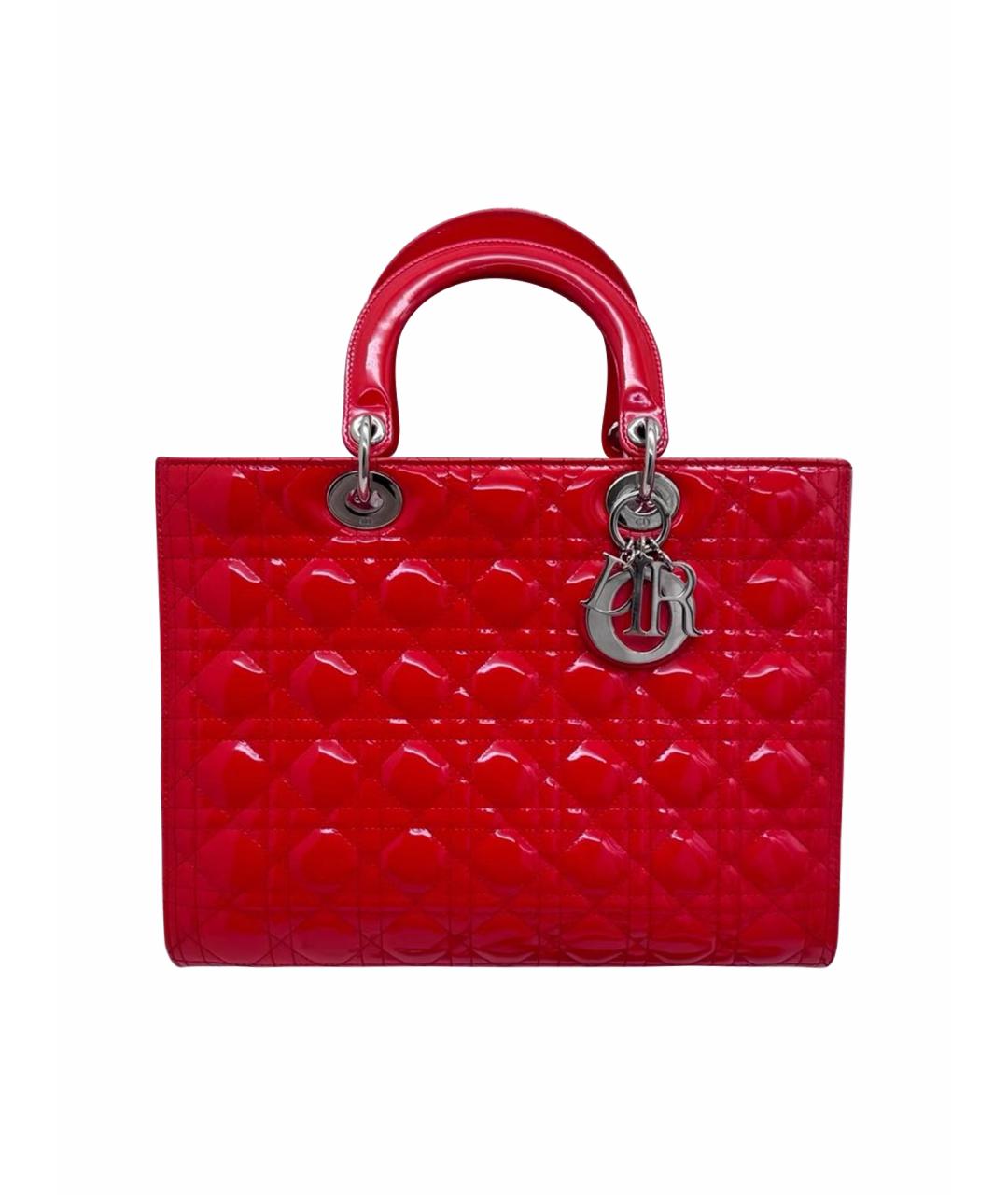 CHRISTIAN DIOR Красная сумка через плечо из лакированной кожи, фото 1