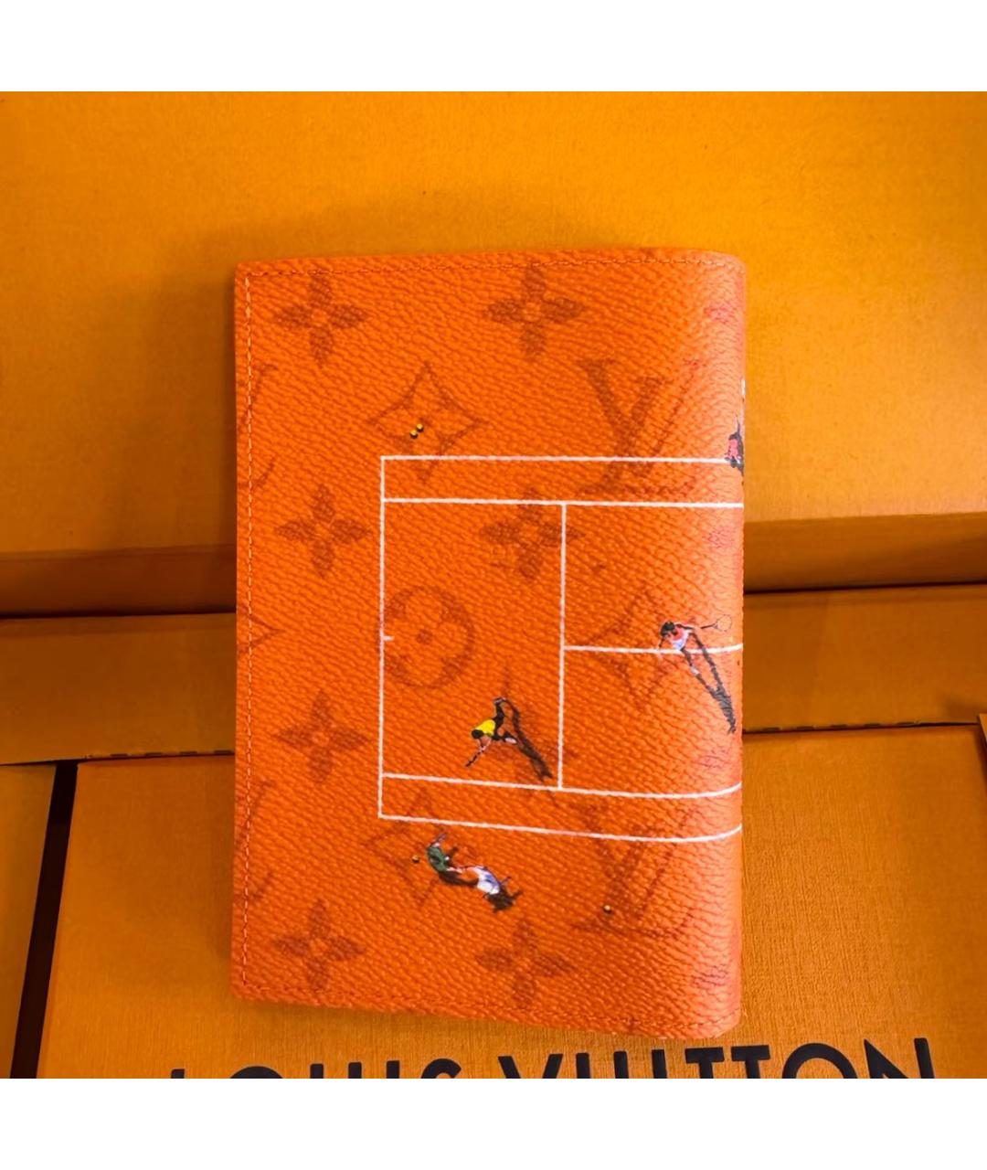 LOUIS VUITTON Оранжевый кожаный кардхолдер, фото 3