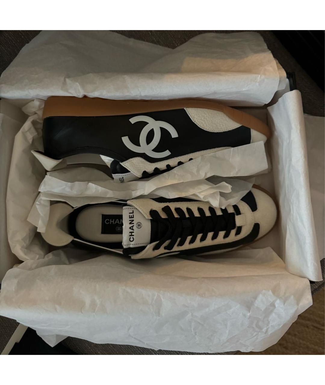 CHANEL Черные кожаные кеды, фото 2