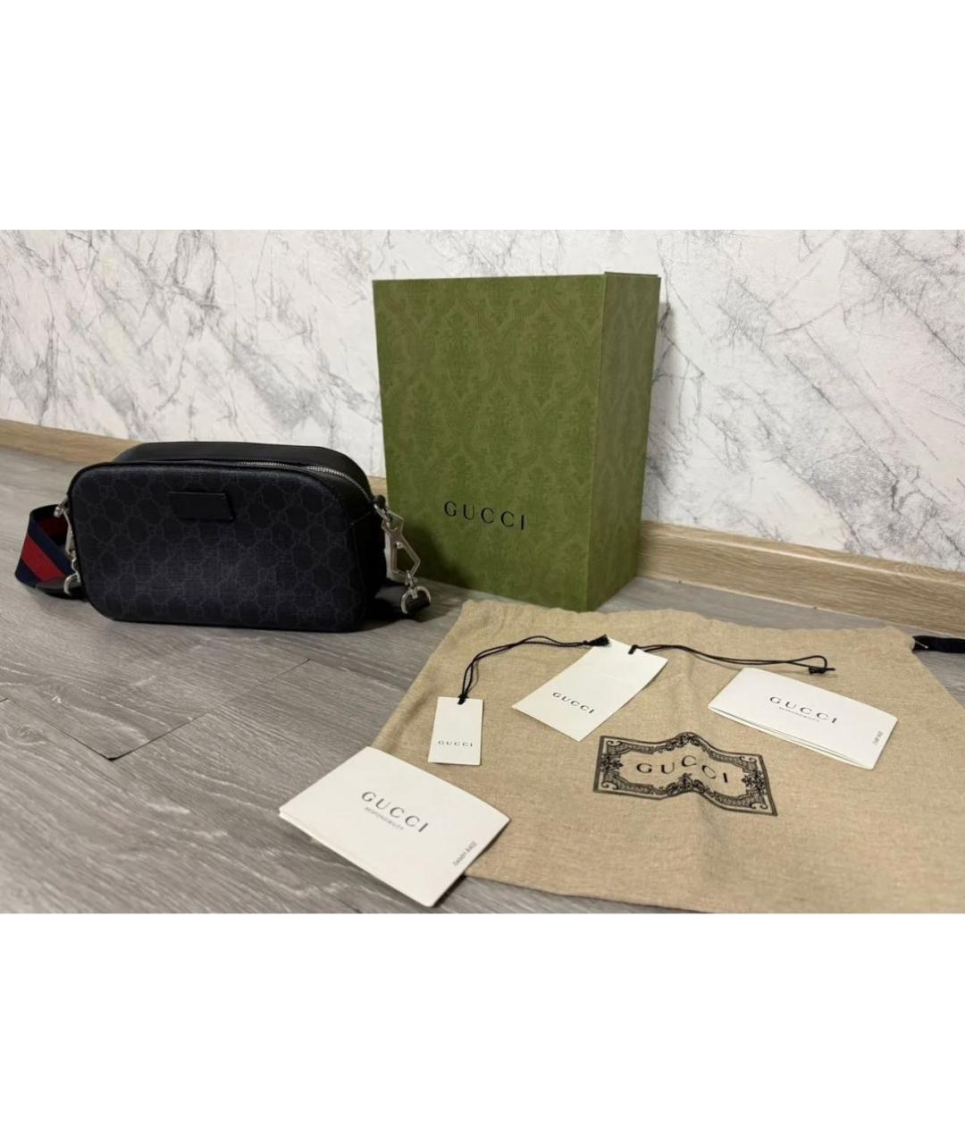 GUCCI Антрацитовая сумка на плечо, фото 6