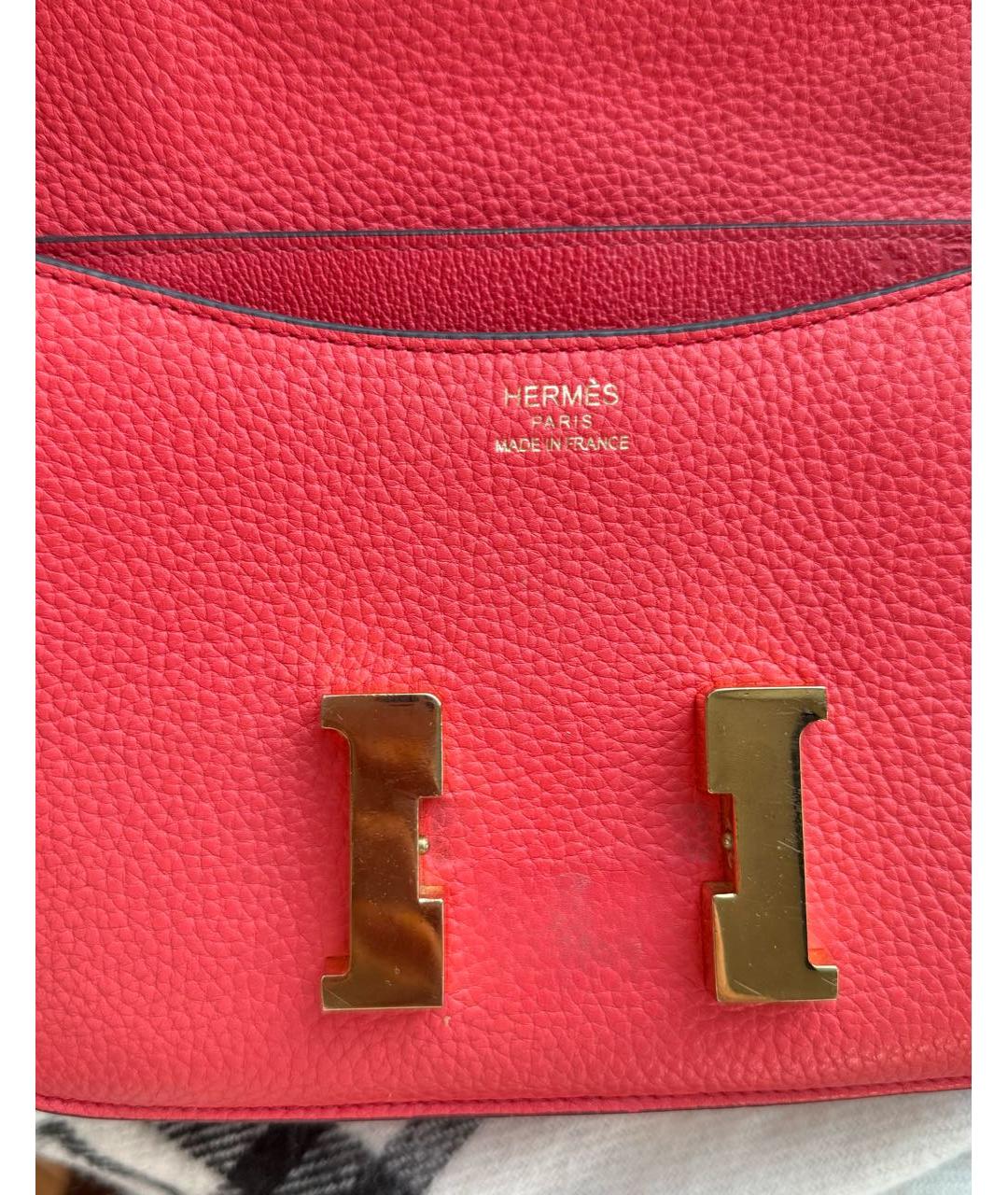 HERMES Красная кожаная сумка через плечо, фото 3