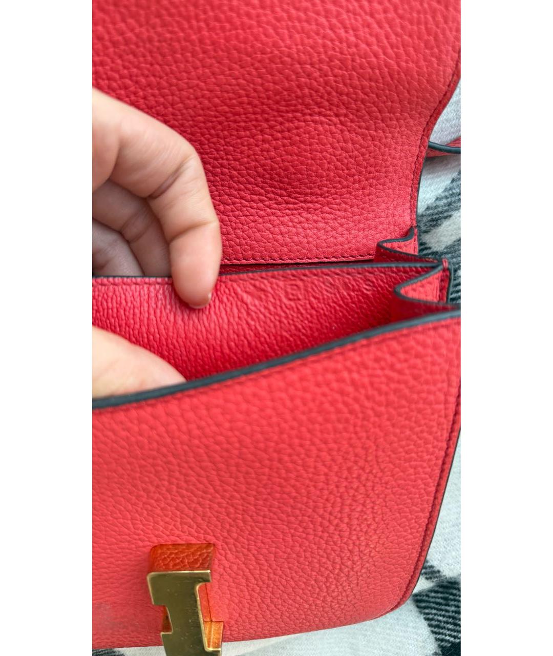 HERMES Красная кожаная сумка через плечо, фото 5