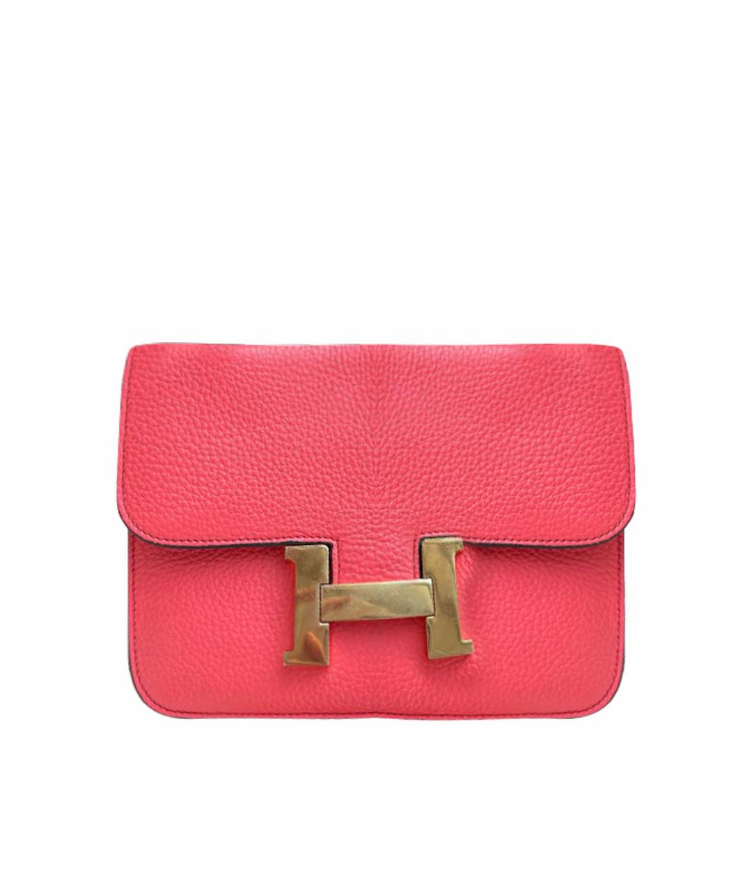 HERMES Красная кожаная сумка через плечо, фото 1