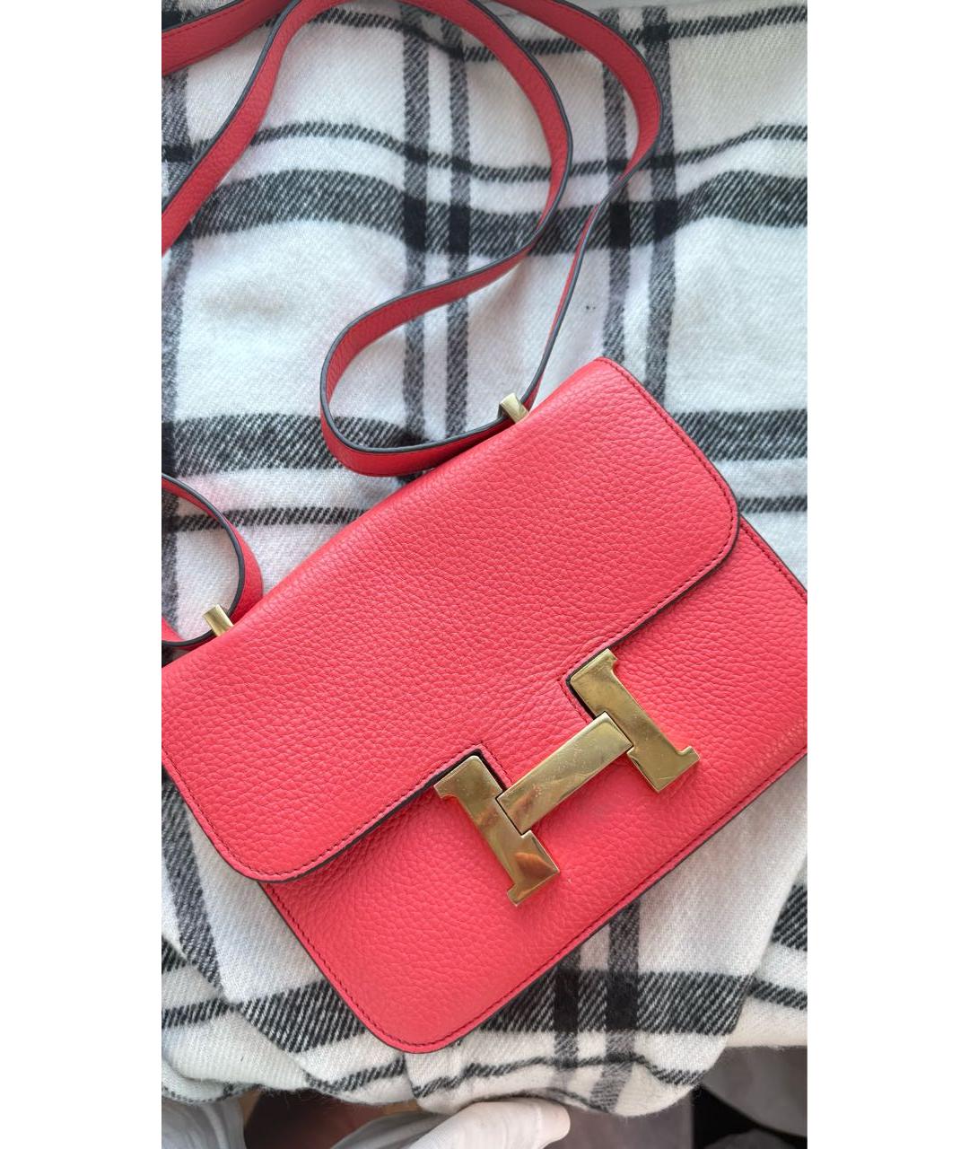 HERMES Красная кожаная сумка через плечо, фото 8