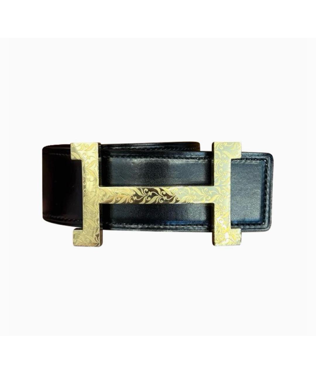 HERMES Черный кожаный ремень, фото 5