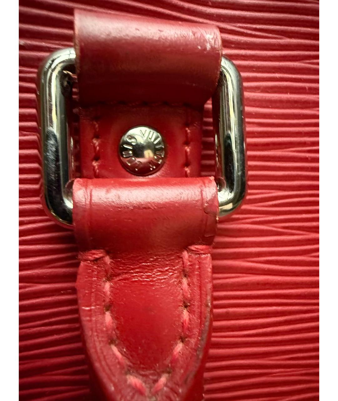 LOUIS VUITTON Красная кожаная сумка с короткими ручками, фото 5