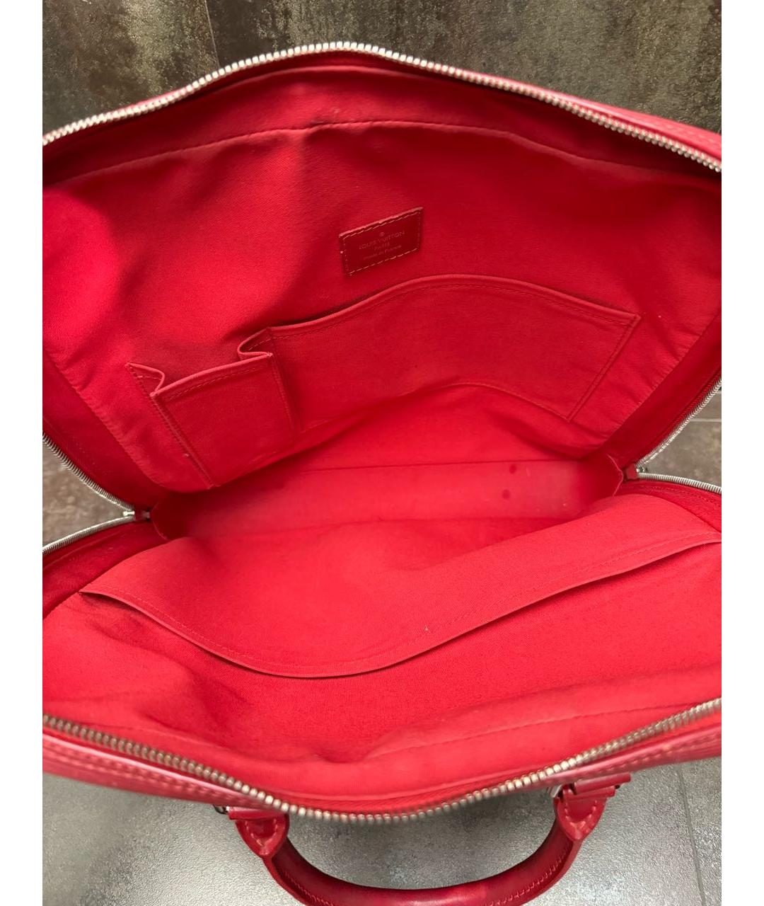 LOUIS VUITTON Красная кожаная сумка с короткими ручками, фото 4