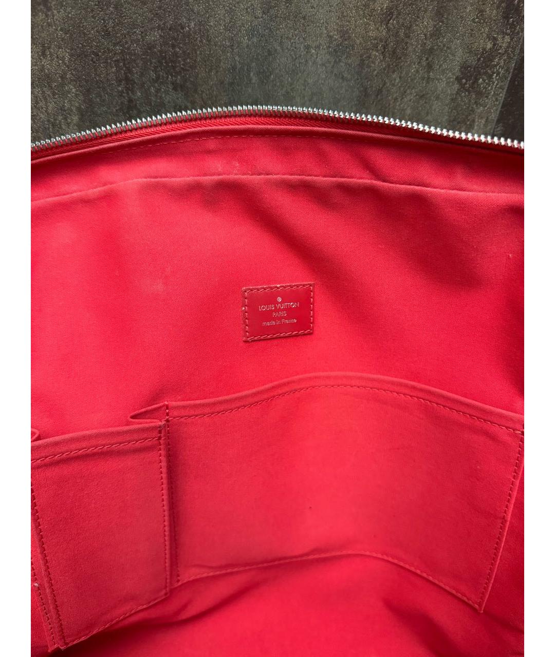 LOUIS VUITTON Красная кожаная сумка с короткими ручками, фото 3