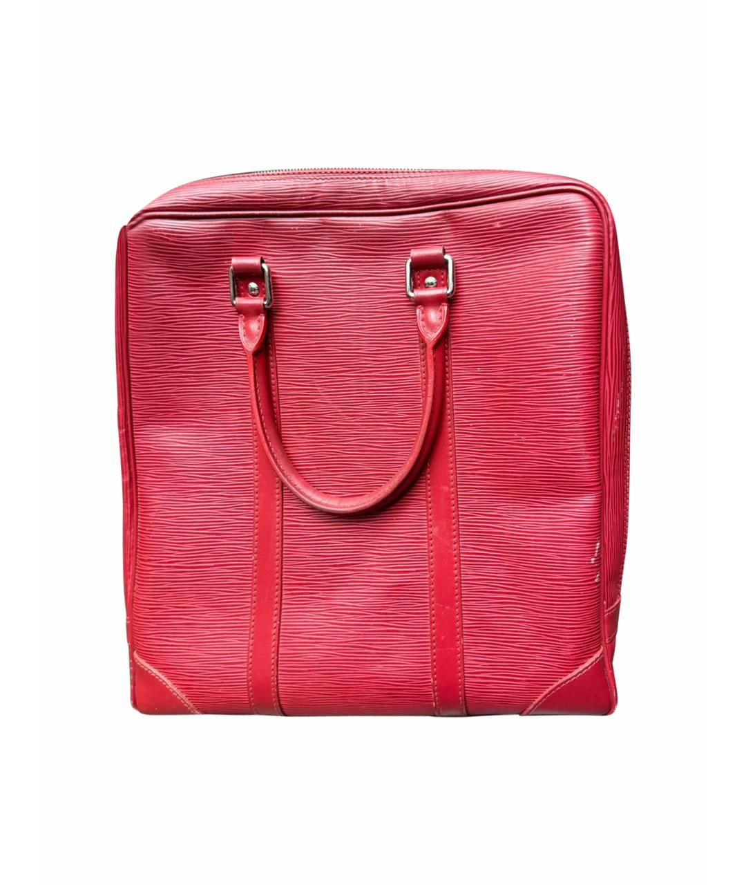 LOUIS VUITTON Красная кожаная сумка с короткими ручками, фото 1