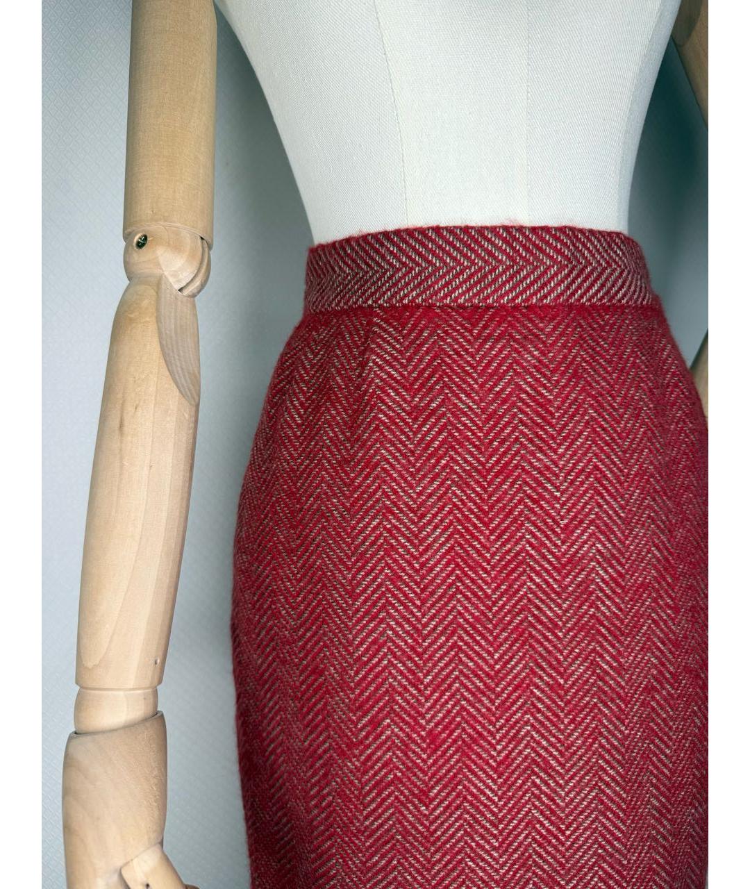 SAINT LAURENT Бордовая юбка мини, фото 2