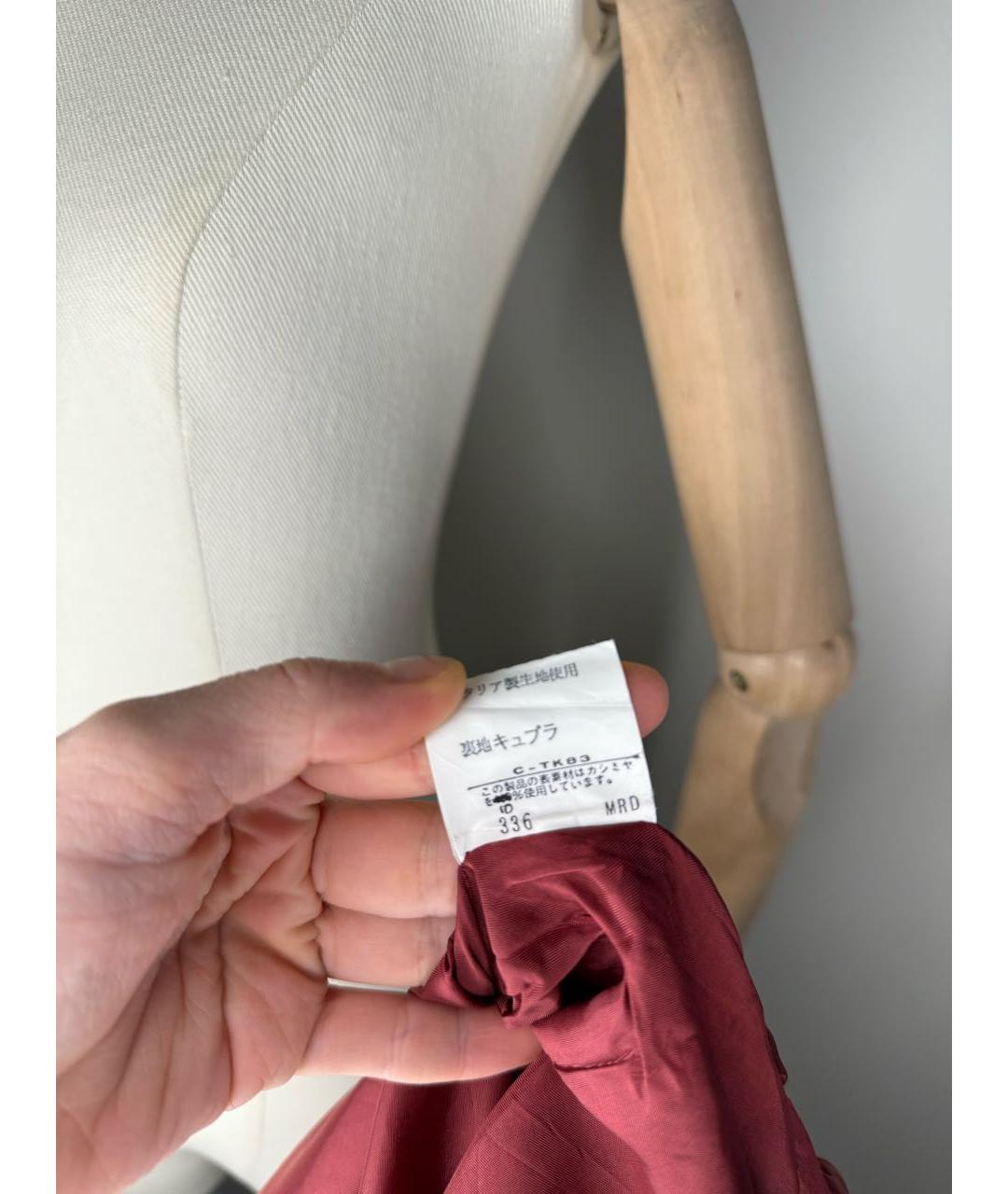 SAINT LAURENT Бордовая юбка мини, фото 6