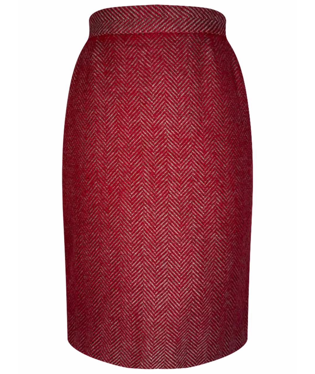 SAINT LAURENT Бордовая юбка мини, фото 1