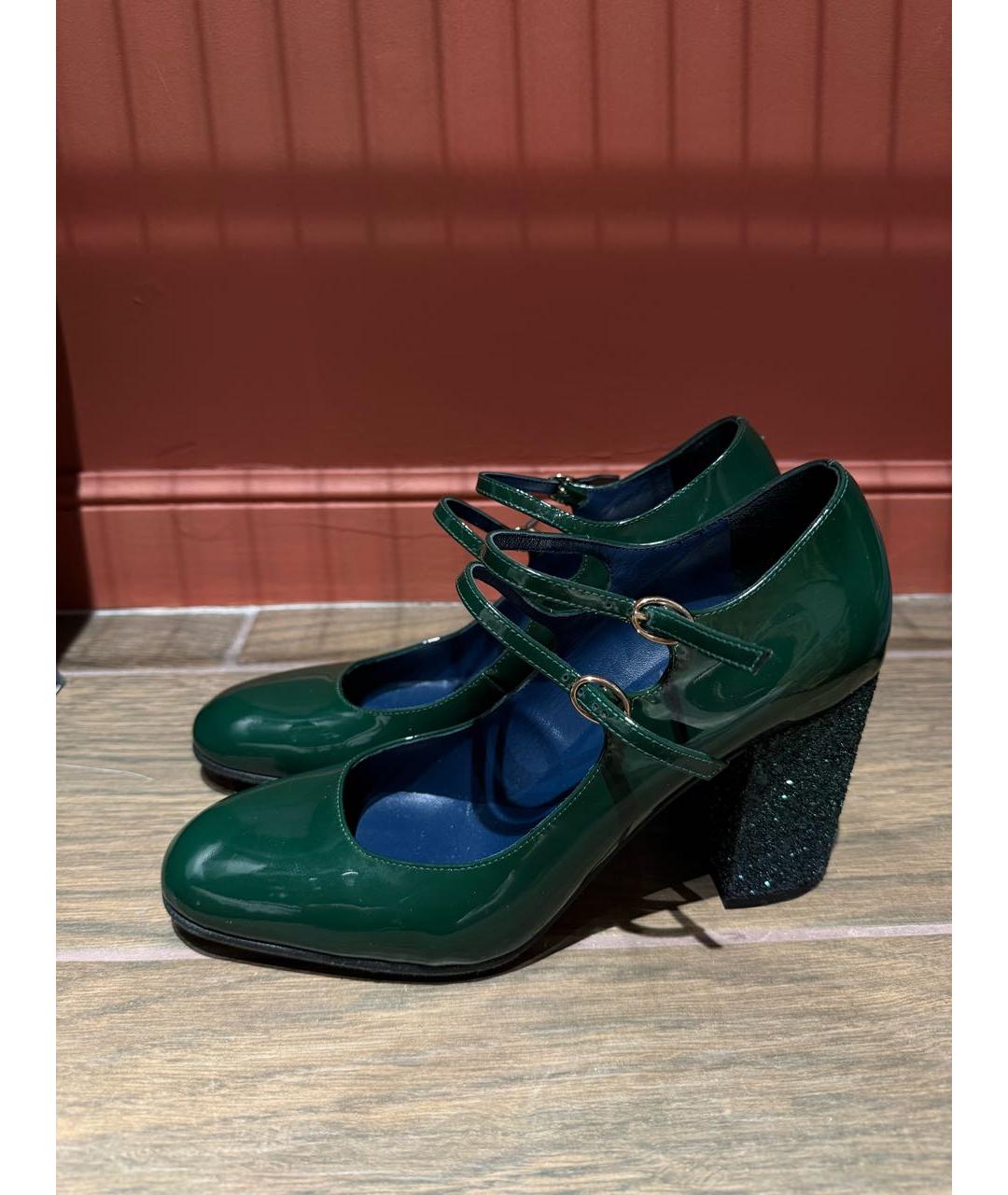 POLLINI Зеленые туфли из лакированной кожи, фото 3