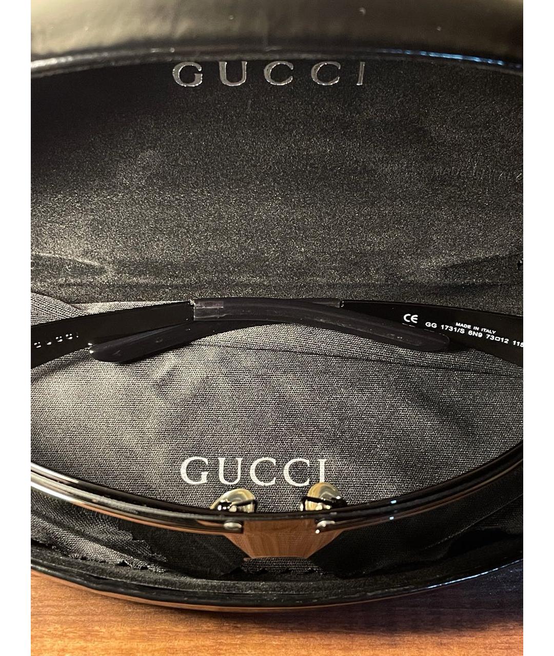 GUCCI Антрацитовые металлические солнцезащитные очки, фото 4