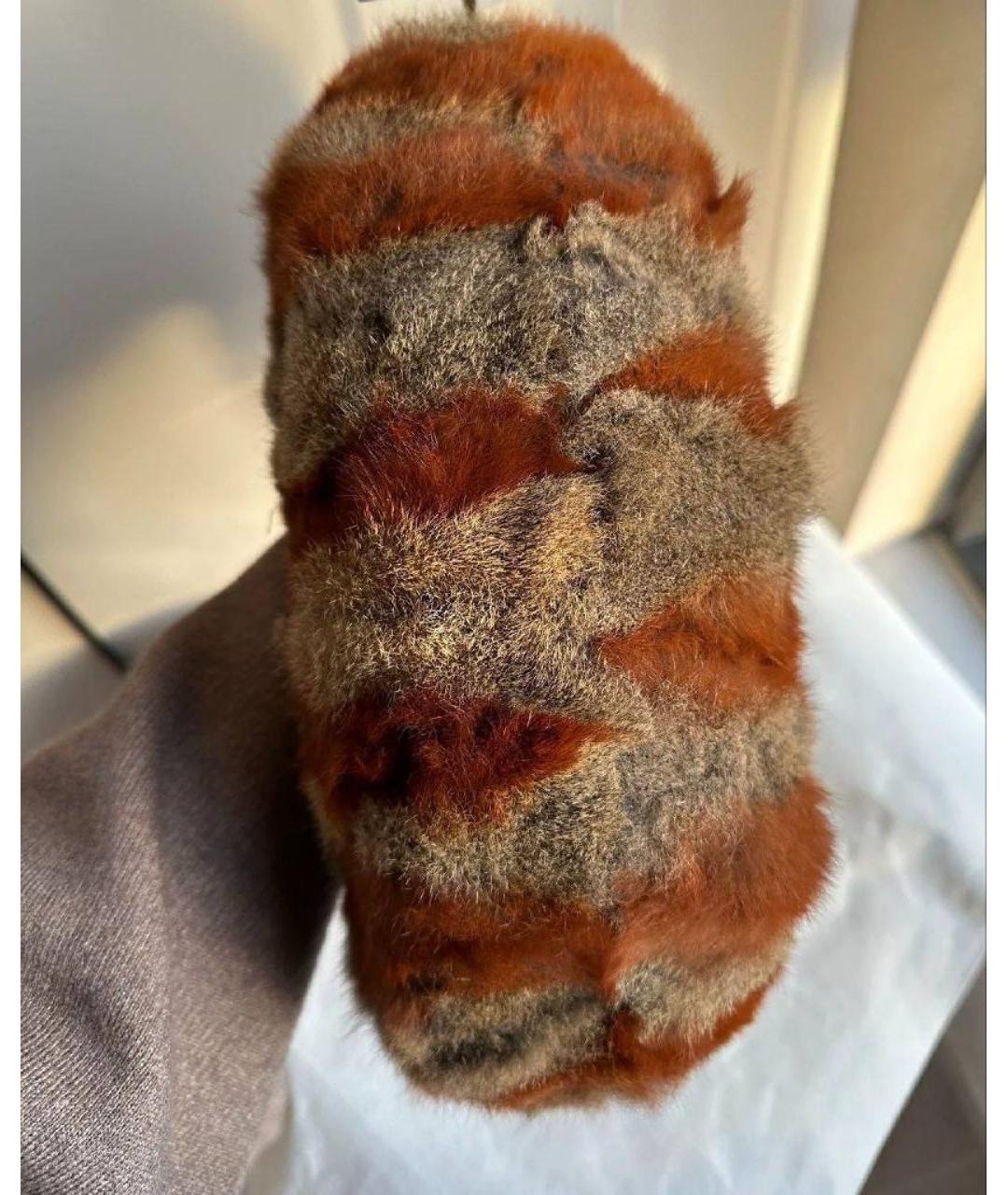 FENDI Серая меховая сумка тоут, фото 3